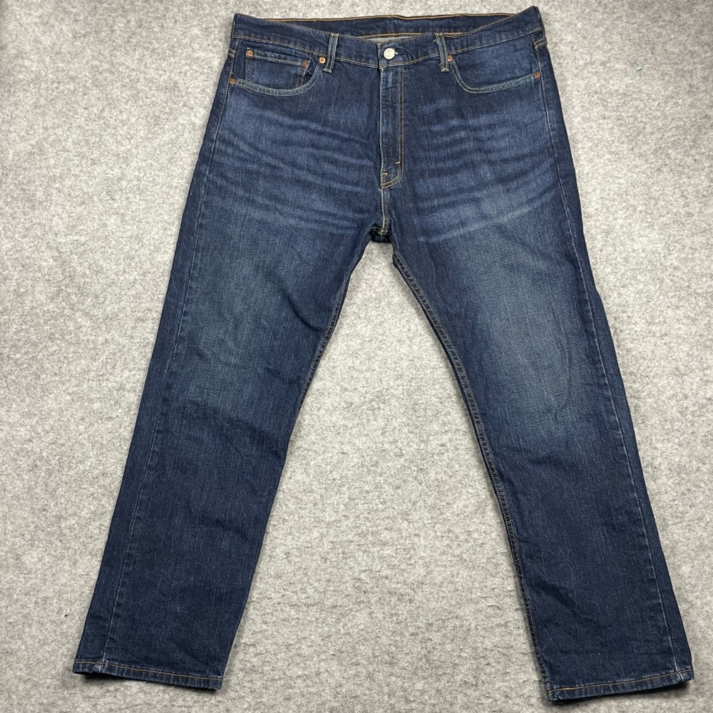 Levis 505 Jeans Mens‎ 38x30 Blue Whiskered Classic Straight Leg Denim 5 Pocket - Picture 2 of 11
